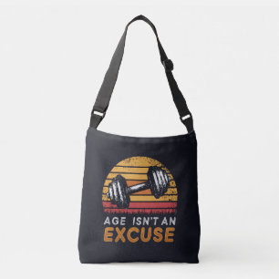 Leeftijd is geen excuus vrouwen fitness grappige c crossbody tas