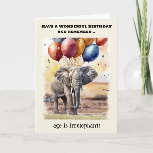 Leeftijd is Irrelephant Olifant Grappige Verjaarda Kaart (Voorkant)
