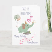 Leeftijd is irrelevant Cute Elephant Funny Birthda Kaart (Voorkant)