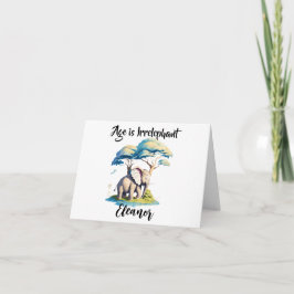 Leeftijd is irrelevant! Schattigee olifant en boom Kaart