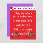 Leeftijd is maar een getal feestdagenkaart (Voorkant / Achterkant)