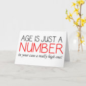 Leeftijd is slechts een getal - Grappige verjaarda Kaart (Gele Bloem)