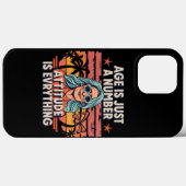 Leeftijd is slechts een getal,  retro oudere vrouw Case-Mate iPhone case (Achterkant (horizontaal))