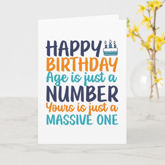 Leeftijd is slechts een nummer Funny Sarcastic Bir Kaart (Gele Bloem)