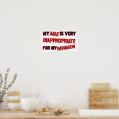 Leeftijd Ongepast Gedrag Grappige Poster (Keuken)