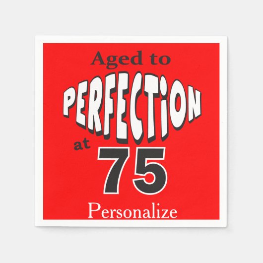 Leeftijd tot perfectie op 75 - 75th + verjaardag servetten (Voorkant)