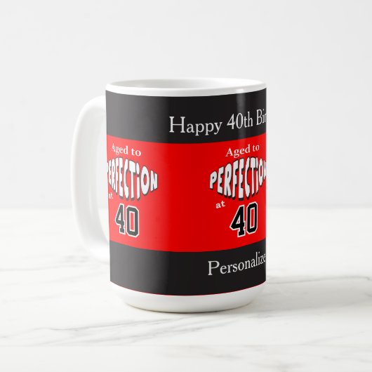 Leeftijd tot perfectie op elke leeftijd koffiemok (Voorkant links)