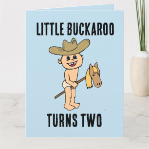 LEEFTIJD TWEE JONGEN COWBOY VERJAARDAG KAART