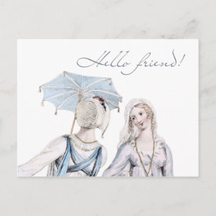 Leeftijd van Jane Austen Regency Hallo Friend Brie Briefkaart
