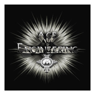 Leeftijd van technische typografie foto afdruk