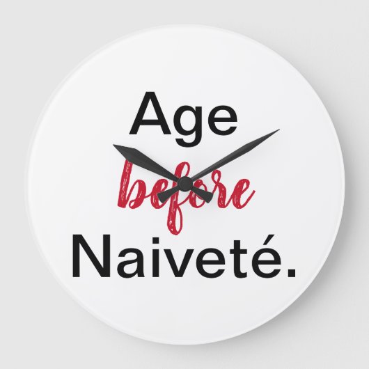 Leeftijd voor naïeve acrylwandklok grote klok (Voorkant)