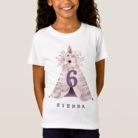 Leeftijd waterverf tipi verjaardag T-shirt