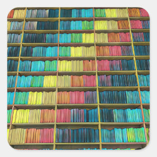 Leeftijdsweergave bibliotheek vierkante sticker