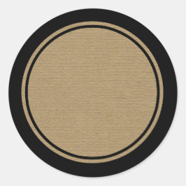 Leeg ambachtelijk papier bedrukt flessenpotje labe ronde sticker