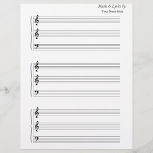 Leeg Blad Muziek Trompet Trombone 2 1 F van G met