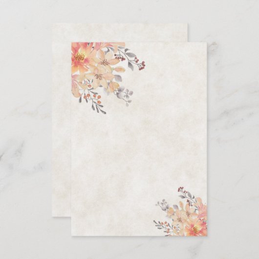 Leeg budget Abrikozen waterverf bloem bruiloft Kaart (Voorkant / Achterkant)
