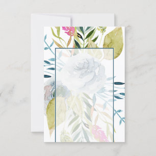 Leeg budget Blauw aquarel bloem bruiloft Kaart