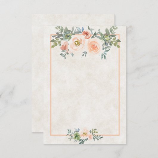 Leeg budget Blush en groene bloemige bruiloft Invi Kaart (Voorkant / Achterkant)