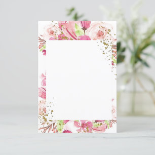 Leeg budget Fantastische roze bloemen bruiloft Kaart