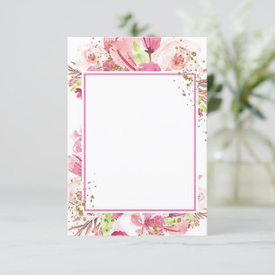 Leeg budget Fantastische roze bloemen bruiloft Uit Kaart