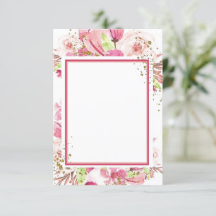Leeg budget Fantastische roze bloemen bruiloft Uit Kaart