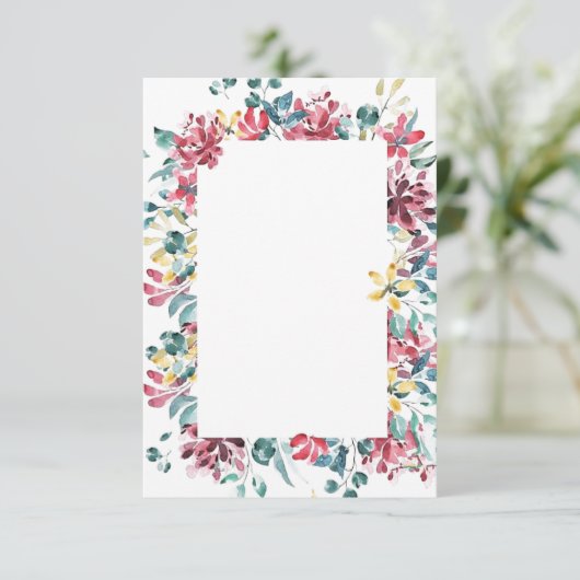 Leeg budget Helder bloemen bruiloft Kaart (Staand voorkant)