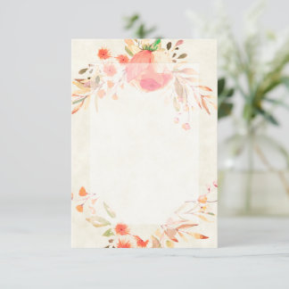 Leeg budget Oranje bloemen bruiloft  Kaart