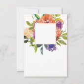 Leeg budget Oranje en paarse bloem bruiloft Kaart (Voorkant)