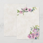 Leeg budget Paarse waterverf bloem bruiloft Kaart (Voorkant / Achterkant)