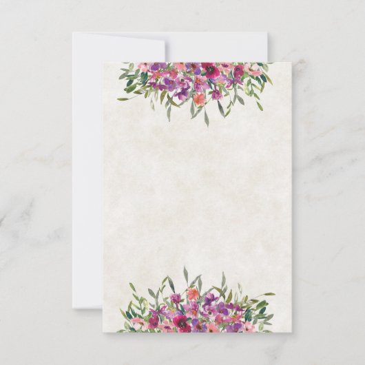 Leeg budget Paarse wilde bloemen bruiloft Kaart (Voorkant)