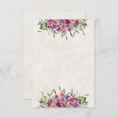 Leeg budget Paarse wilde bloemen bruiloft Kaart (Voorkant / Achterkant)