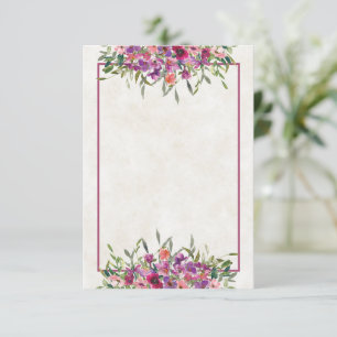 Leeg budget Paarse wilde bloemen bruiloft Uitnodig Kaart