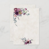 Leeg budget rood en roze bloem bruiloft  kaart (Voorkant / Achterkant)