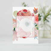 Leeg budget rood en roze bloem bruiloft kaart (Staand voorkant)