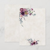 Leeg budget rood en roze bloemen bruiloft kaart (Voorkant / Achterkant)