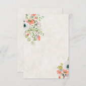 Leeg budget Roze en blauwe bloem bruiloft Kaart (Voorkant / Achterkant)