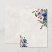 Leeg budget Roze en blauwe bloem bruiloft  Kaart (Voorkant / Achterkant)