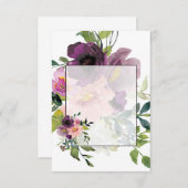 Leeg budget Roze en paarse bloemen bruiloft Kaart (Voorkant / Achterkant)