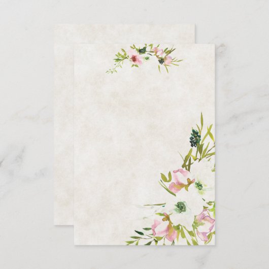 Leeg budget Roze en witte bloemen bruiloft Kaart (Voorkant / Achterkant)