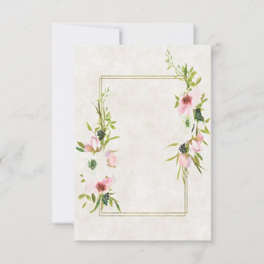 Leeg budget Roze en witte bloemen bruiloft Kaart (Voorkant)