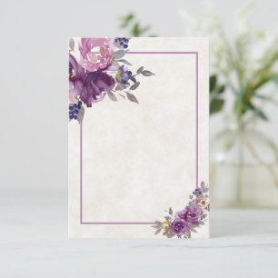 Leeg budget Violet waterverf bloem bruiloft Uitnod Kaart