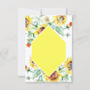 Leeg budget Zonnebloemen bruiloft Kaart
