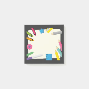 Leeg Canvas met Kleurrijke Kantoorartikelen Rand Post-it® Notes