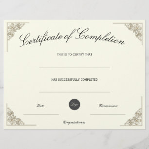 Leeg certificaat van voltooiing met aangepaste Log