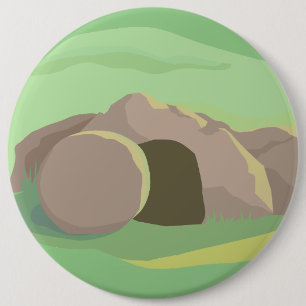 Leeg graf Ik rolde steen weg! Ik ben kolossaal maa Ronde Button 6,0 Cm