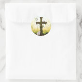 Leeg kruis na Pasen Ronde Sticker (Tas)