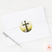 Leeg kruis na Pasen Ronde Sticker (Envelop)