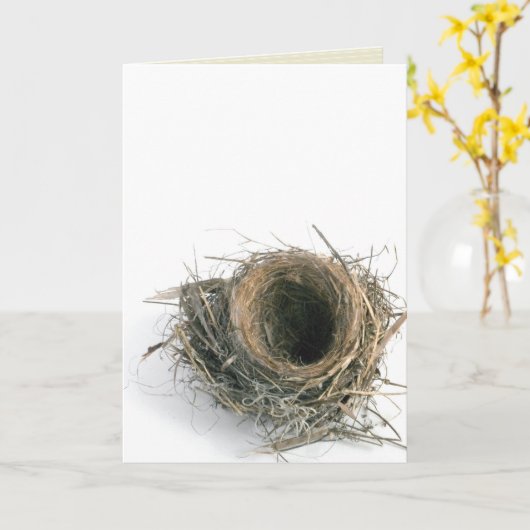 "leeg nest" wenskaart kaart (Gele Bloem)