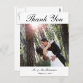 Leeg - Vert. B&W Aangepaste trouwfoto Dank u Briefkaart (Voorkant / Achterkant)