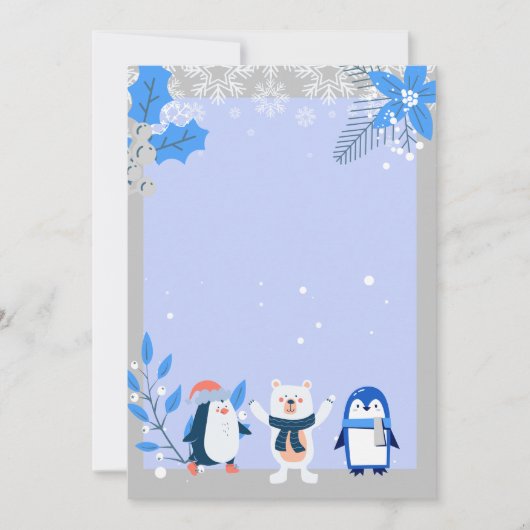 Leeg Voeg je eigen sneeuwvlok pinguïns polar beer Kaart (Voorkant)